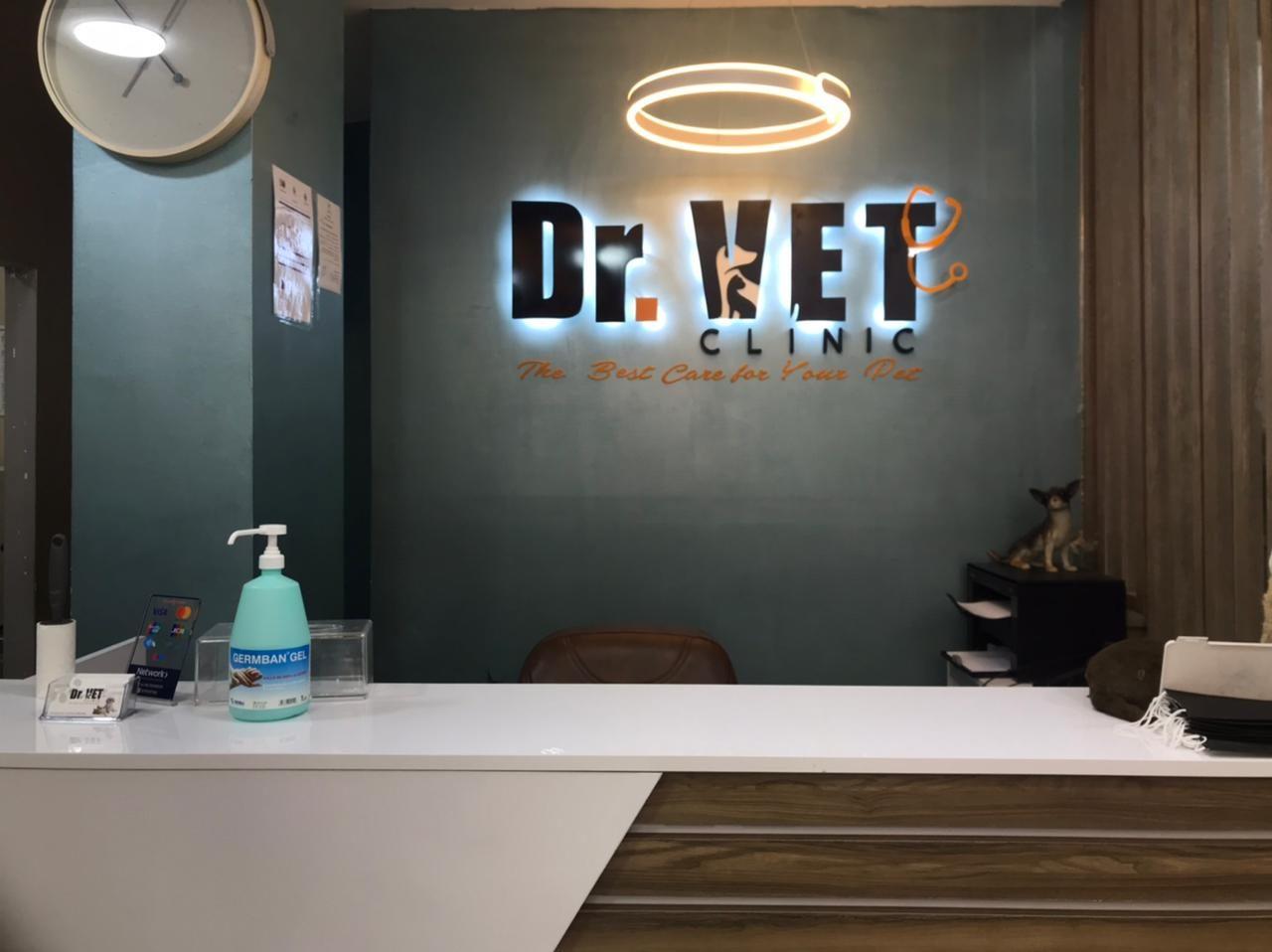 Dimensional lit logo with halo ring above the reception wall
