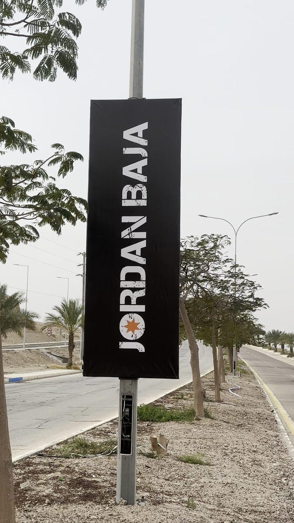 A Jordan Baja banner on a street pole.