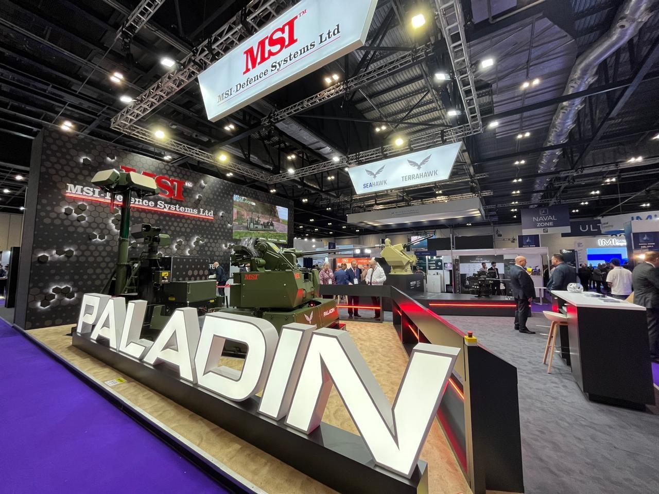Close view of 3D letters at the front of the stand